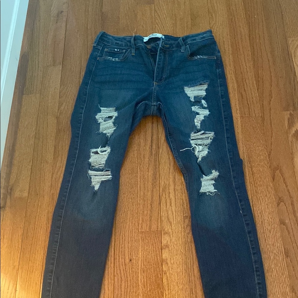 Distressed Blue Jeans
